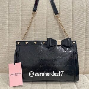NEW Juicy Couture Black For the Girls Crossbody Clutch Bow‎ Coquette